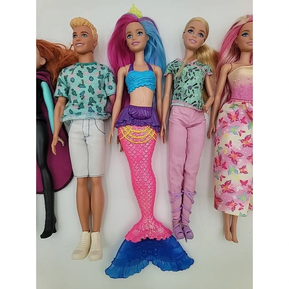 8 Various Barbie/other Fashion Doll Mixed Lot 2013 Anna Ken Mermaid African Amer